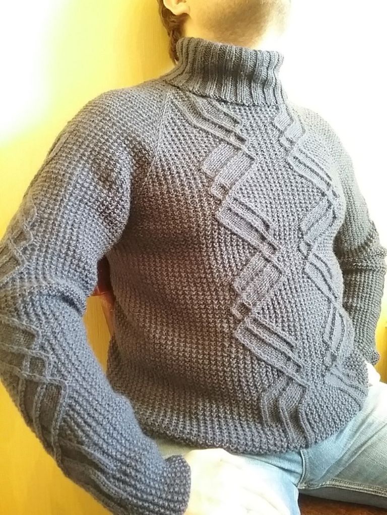 Мужской свитер спицами, 33 модели со схемами и описанием, Вязание для мужчин спицами